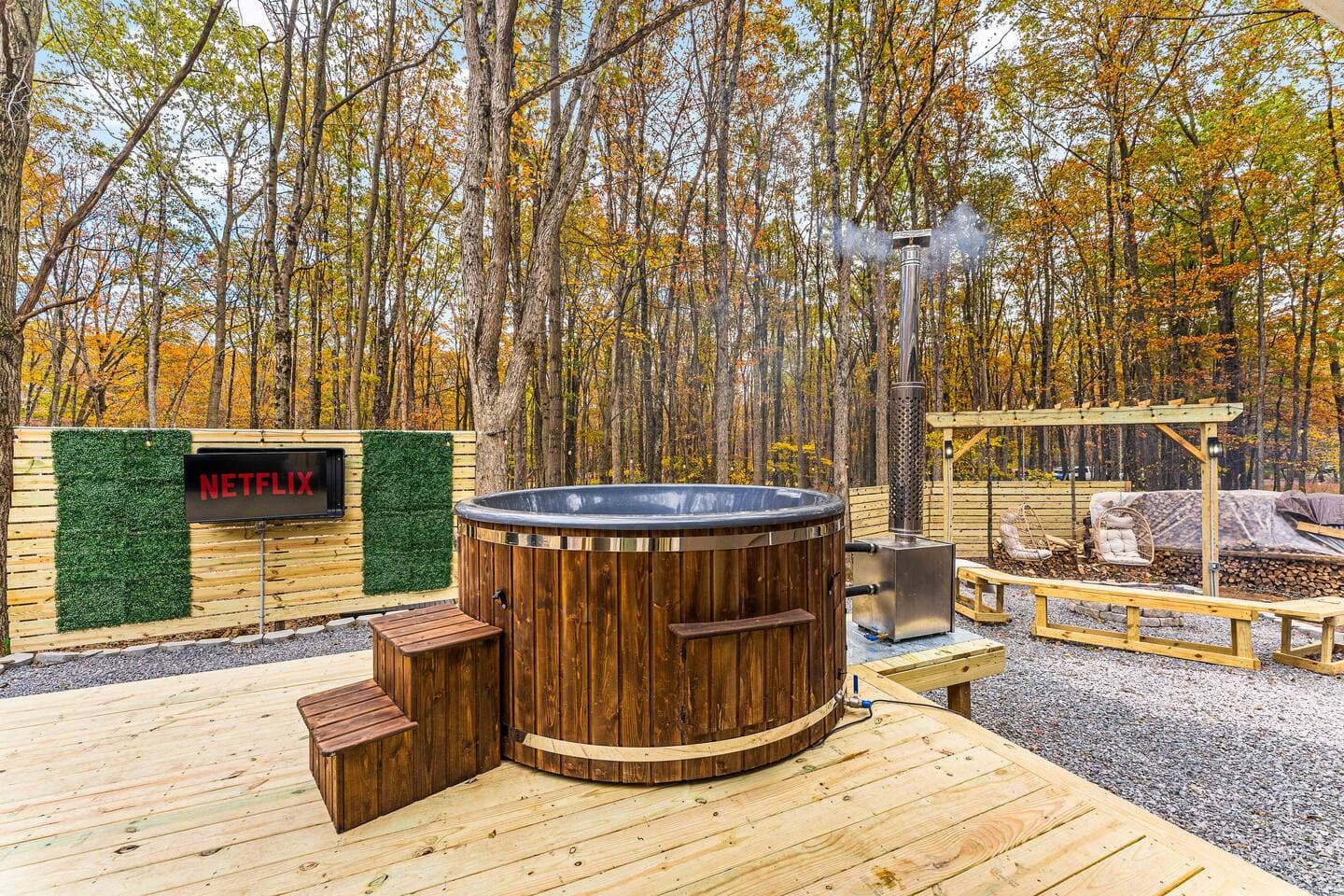 Woodland Cabin w/ Hot Tub, Game Room & Outdoor TV